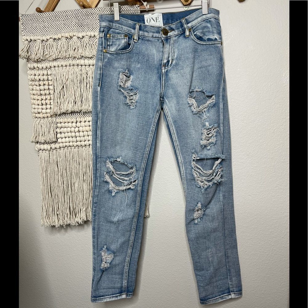 One Teaspoon Freebirds Distressed Jeans Size 24
